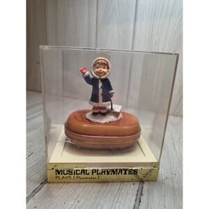 Vintage 70s Musical Playmates Little Girl Plays Playmates W/Case Hong Kong